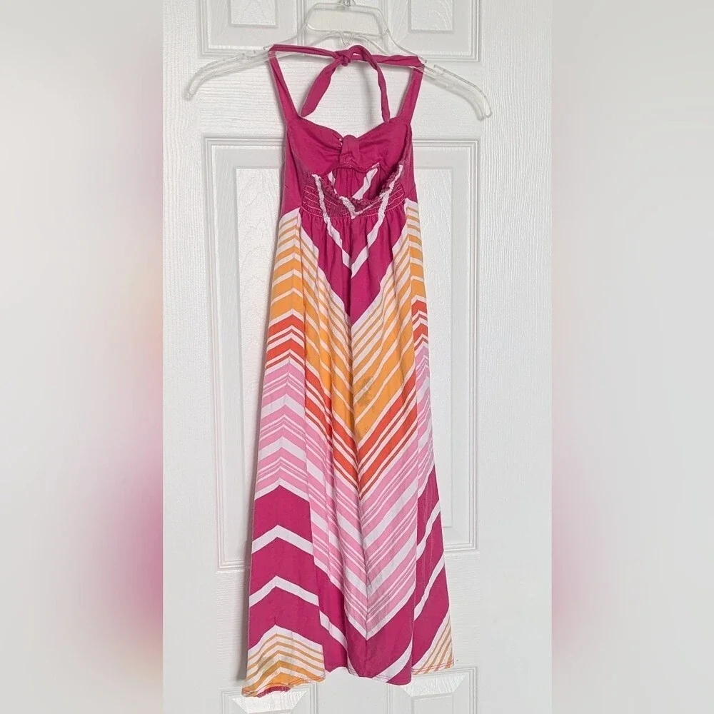 Tommy Hilfiger Girls' (XS/4-5)  Vibrant Colored Maxi Halter Sun/Summer Dress